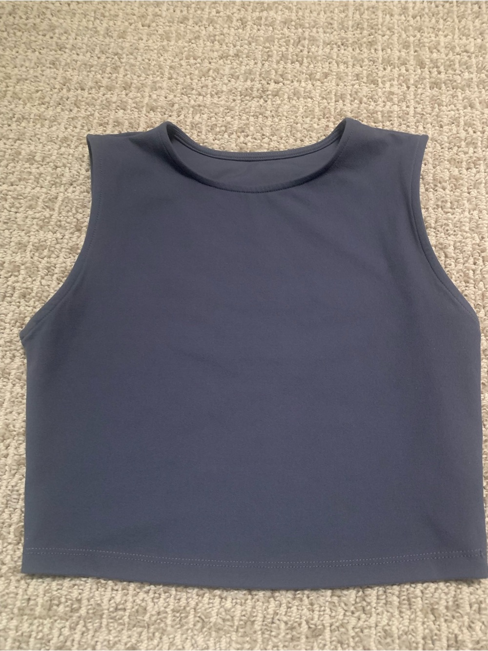 Joah Brown Second Skin Sueded Navy Sleeveless Crop Tank Size M/L